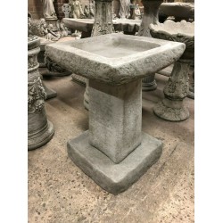 Stunning Stone Chunky Square Garden Bird Bath