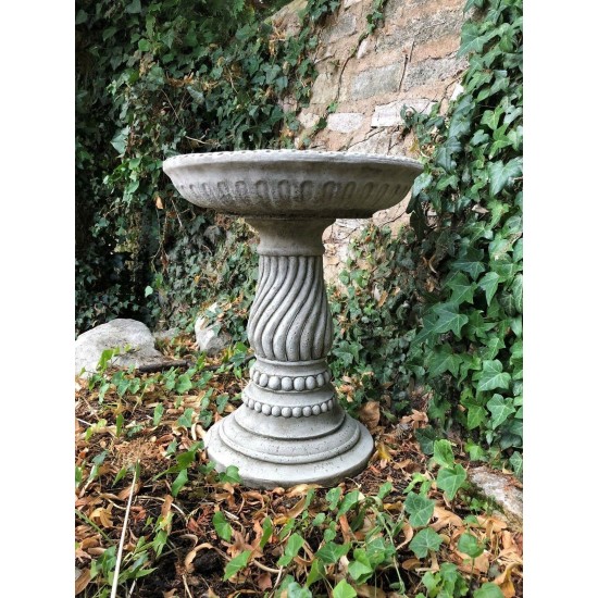 Stunning Stone Twist Base Design Garden Bird Bath