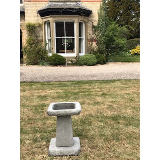 Stunning Stone Chunky Square Garden Bird Bath
