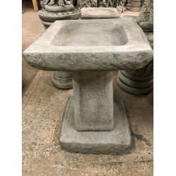 Stunning Stone Chunky Square Garden Bird Bath