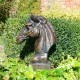 Race Horse Head Bronze Metal Garden Ornament