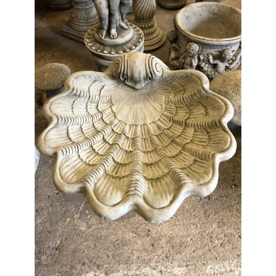 Stunning Stone Shell Sculpture Garden Bird Bath