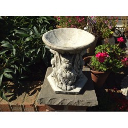 Stunning Stone Triple Gargoyle Garden Bird Bath