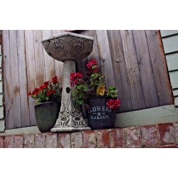 Stunning Freestanding Stone Art Noveau Garden Bird Bath