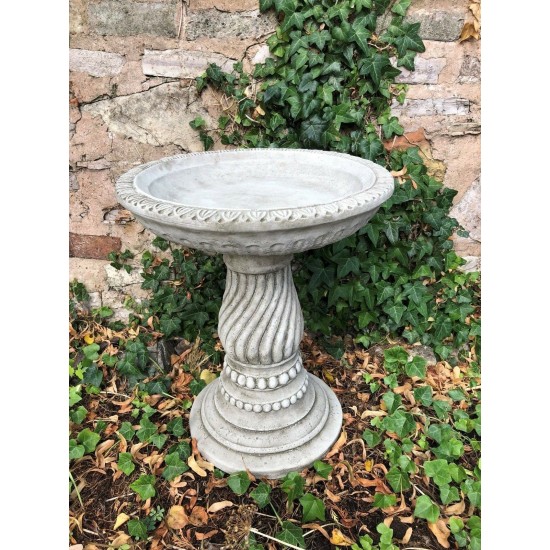 Stunning Stone Twist Base Design Garden Bird Bath