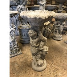 Stunning Stone Twin Cherub Garden Bird Bath