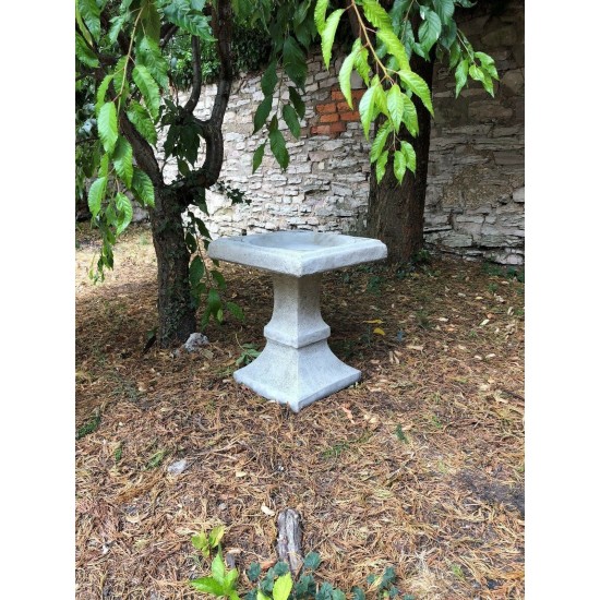 Stunning Stone Square Shaped Sculpture Garden Bird Bath