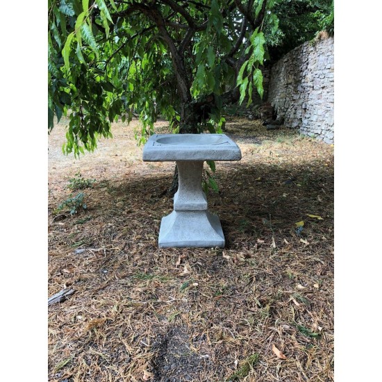 Stunning Stone Square Shaped Sculpture Garden Bird Bath