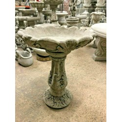 Stunning Stone Leafy Design Garden Bird Bath