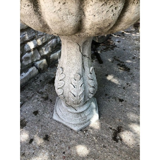 Stunning Large Stone Leaf Design Garden Bird Bath