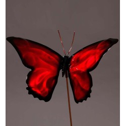 Colorful Butterfly Garden Stake - Red
