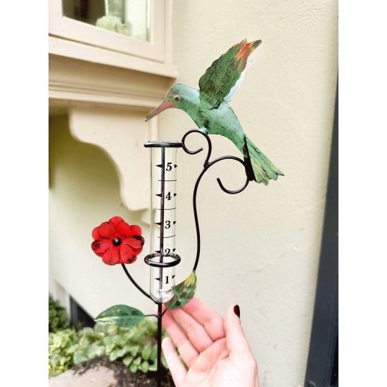 Hummingbird Multicolor Rain Gauge