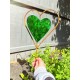 Green Heart Disc Garden Stake