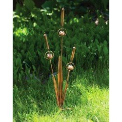 Triple Cattail Garden Stake