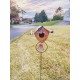 Birdhouse and Bell Garden Stake