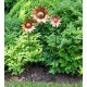 Bronze Flower Garden Stakes, Set of 3