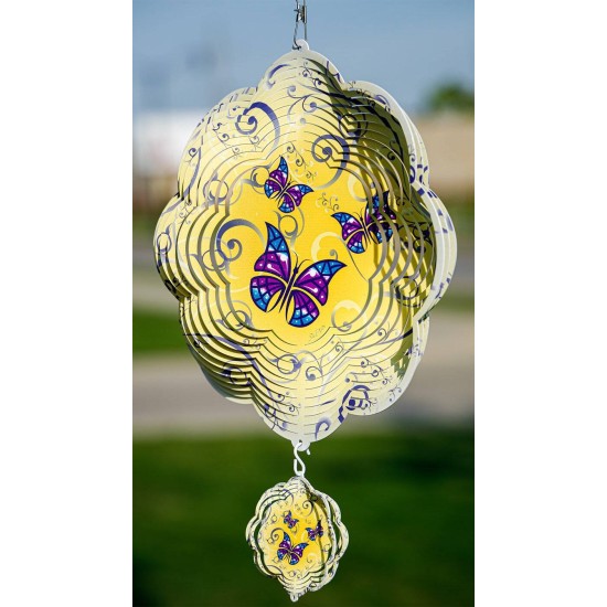 Butterfly Cloud Swirly Metal Wind Spinner