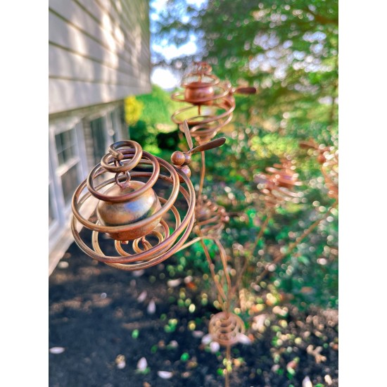 Bee Spiral Garden Stake with Bells
