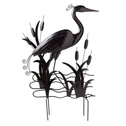 Metal Heron Garden Stake