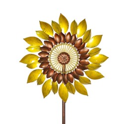 Kinetic Sunflower Lawn Wind Spinner (Two colors)