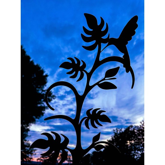 Hummingbird on Plant Garden Stake