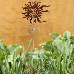 Red Sun Face Garden Stake