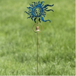 Blue Sun Face Garden Stake