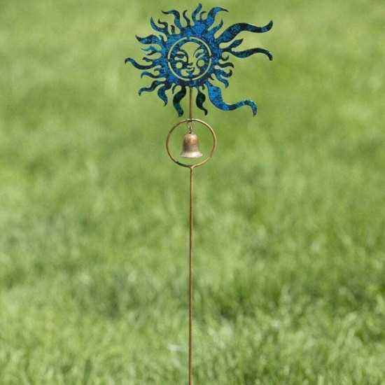 Blue Sun Face Garden Stake