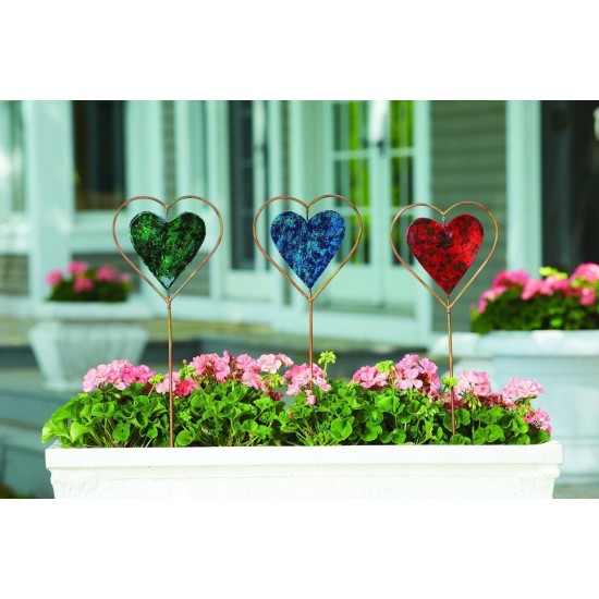 Green Heart Disc Garden Stake