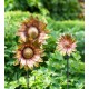 Bronze Flower Garden Stakes, Set of 3