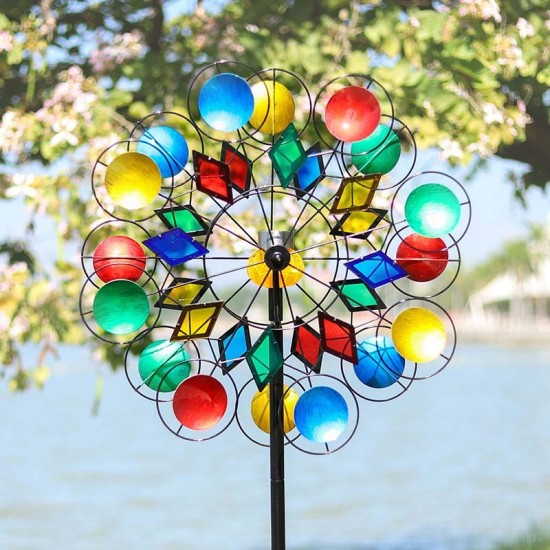 Rainbow Circular Rhombic Wind Spinner