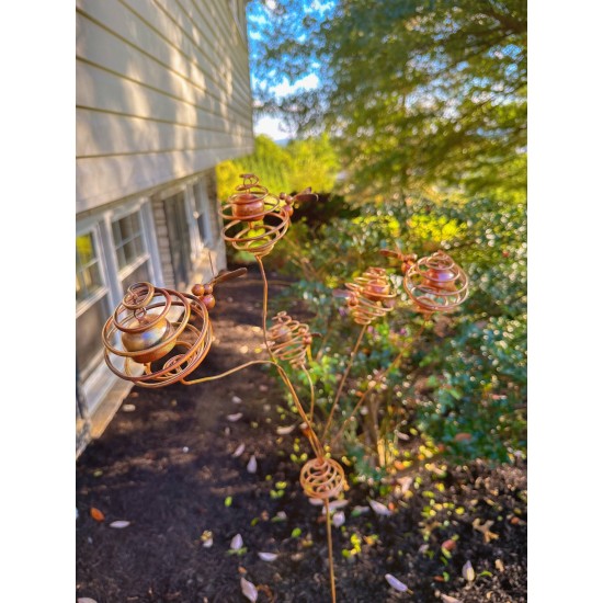 Bee Spiral Garden Stake with Bells