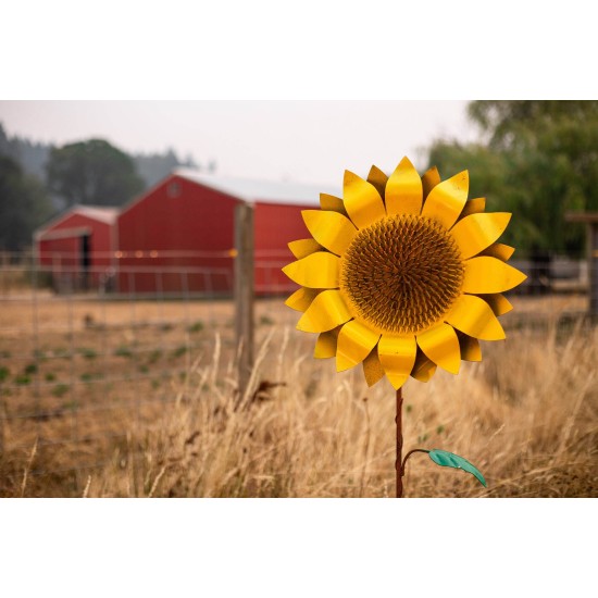 Large Sunflower Stake | Rusted Metal Yard Art | Garden Gifts | Metal Garden Art | Garden Bed Decor | Garden