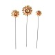 Bronze Flower Garden Stakes, Set of 3