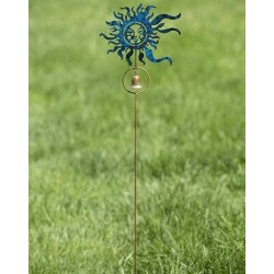 Blue Sun Face Garden Stake