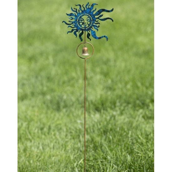 Blue Sun Face Garden Stake