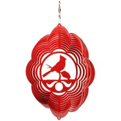 Cardinal Cloud Red Swirly Metal Wind Spinner