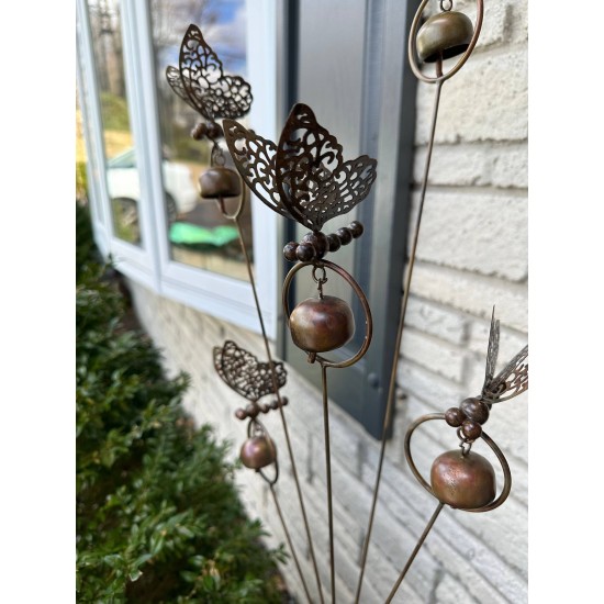 Butterflies and Bells Garden Stake