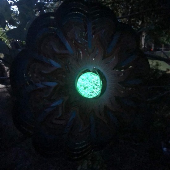3D Metal Wind Spinners with Unique Mirror Ball Garden Decor | Sun Wind Spinner with Unique Mirror Ball |Backyard Ornaments Wind Spinner Decorations|Outdoor Decor for Patio or Porch, Room Decor