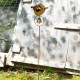 Birdhouse and Bell Garden Stake