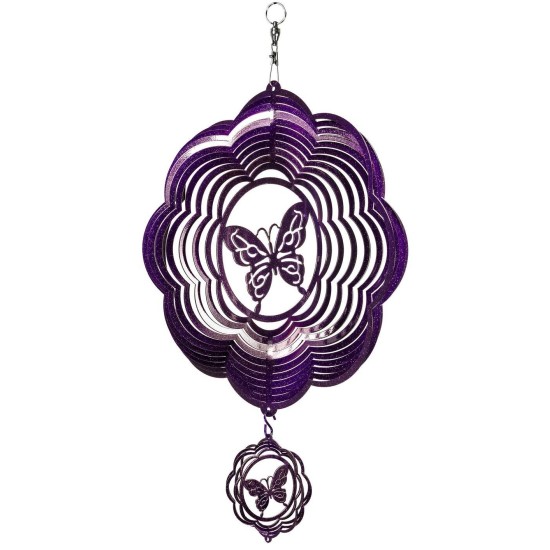 Butterfly Cloud Swirly Metal Wind Spinner