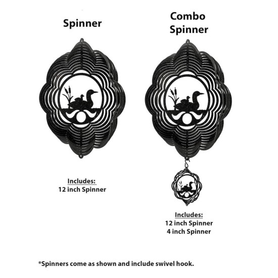 Loon Duck Cloud Bird Swirly Metal Wind Spinner