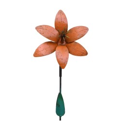 Lily Stake - Painted | Rusted Metal Yard Art | Garden Gifts | Metal Garden Art | Garden Bed Decor|