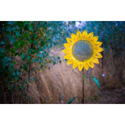 Sunflower Bird Feeder Stake | Rusted Metal Yard Art | Garden Gifts | Metal Garden Art | Garden Bed Decor|