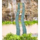 Handcrafted Wavy Metal and Glass Garden Sculpture