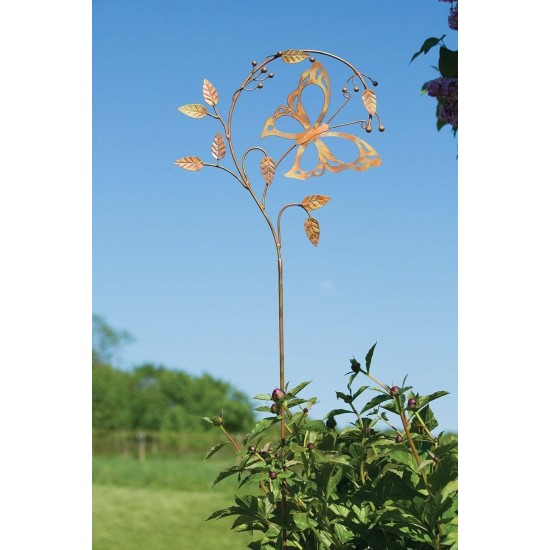 Butterfly on Branch Garden Stake