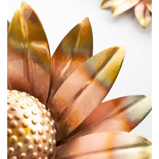 Bronze Flower Garden Stakes, Set of 3