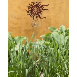 Red Sun Face Garden Stake