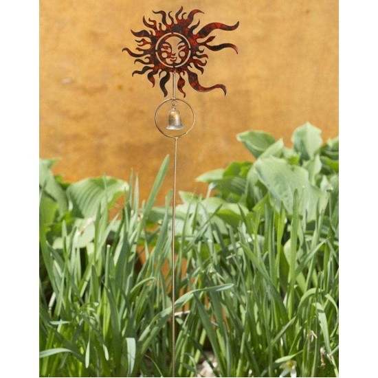 Red Sun Face Garden Stake
