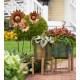 Bronze Flower Garden Stakes, Set of 3